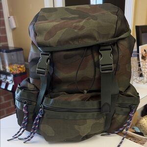 Rebecca Minkoff Camouflage Backpack in Olive and Brown